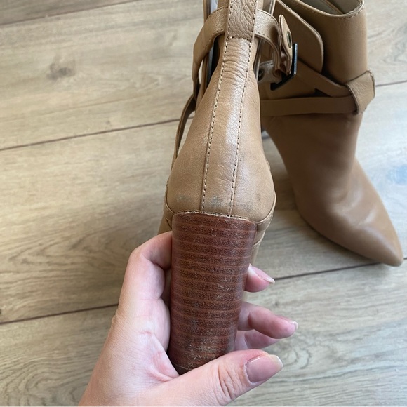 PAIGE Tan Leather Booties - Picture 3 of 15